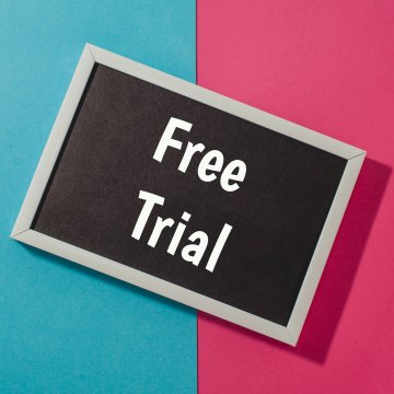 free trial sign on blue and magenta pink background advanced system repair system optimizers